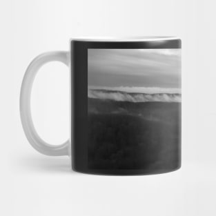 Black and White Fog over the Hills Mug